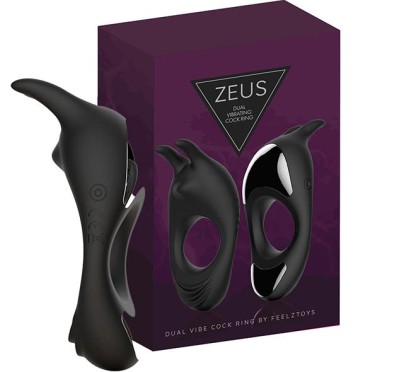 FeelzToys - Zeus Dual Vibe Cockring Zwart